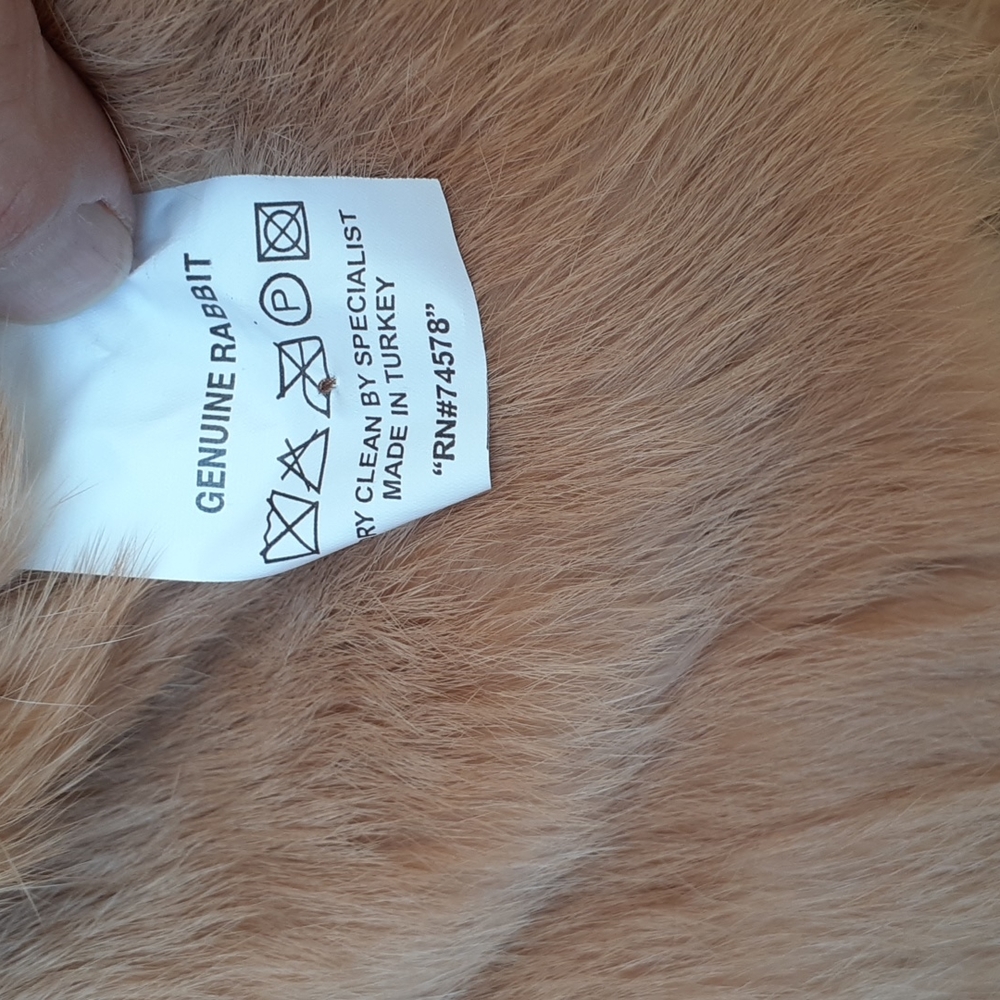 Womens "cache"vintage Leather patch & rabbit fur jacket,NEW, beautiful peice,XS - Picture 4 of 16